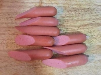 step7: 一根斜切成2根。