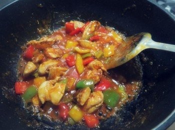 step6: 再加入里肌肉收汁.依喜好芶薄欠