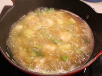 step8: 加入一飯碗水煮滚