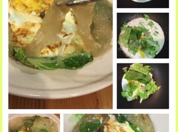 step1: 先將粉漿以地瓜粉：太白粉以3：1加水調和~水放多吃起來比較Q水放少吃起來比較軟嫩~