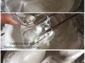 step4: 最後加入2.5ml 醋打勻即可。
試驗: 要慢慢將盛著蛋白的碗倒轉後蛋白不跌下來就代表成功。