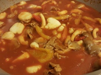 step7: 最後加入帶子蝦仁，少許生抽麻油