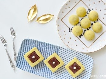 step9: 如果手邊沒有綠豆糕模具的朋友們～
也跟著我這樣試試吧～
也是能做出漂亮的綠豆糕的～！