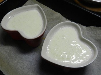 step3: 將煮好的米布丁入烤箱，180度烤10分鐘