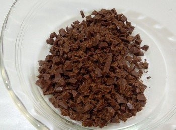 step2: 巧克力片切極小碎塊