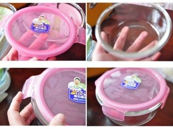 step8: LOCK & LOCK 適用於冷凍、冷藏、電鍋、微波爐、烤箱，洗碗機 耐熱溫度範圍：合身-20℃ ~400℃ ；上蓋：-20℃~100℃ 專利環扣設計，好密封不意外漏 四面環扣設計，1天開闔10次，約可使用18000次 五大優勢： 上蓋久-終生保固 安全-熱膨脹係數3.13 原創-樂扣樂扣工廠自行設計、研發、生產 首創-全球第一個使用四面環扣保鮮盒 創新-榮獲2011年德國紅點設計獎