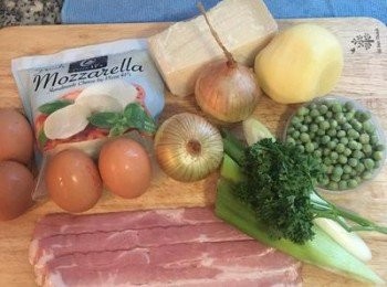 step1: 準備一個20公分可入烤箱的平底鍋，<span class="group_1">食材</span>先洗淨瀝乾備用。