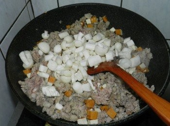 step4: 加肉切丁的白精靈快炒