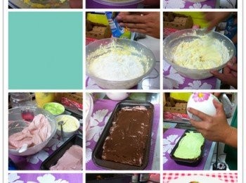 step1: 將奶油和細糖打至鬆軟沒糖粒~