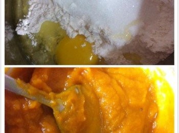 step1: 將材料A加入大盆中，充分的攪拌均勻至無粉粒。