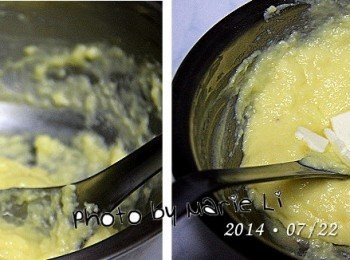 step3: 慢慢加進現打的檸檬汁，視成品的稠度小心斟酌份量
所以最好一邊慢慢加一邊攪拌均勻後再添加

最後加進少許的奶油拌勻
香濃好吃的《檸檬卡士達醬》就完成了。