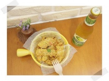 step6: 金黃酥脆的玉米片雞柳條~~~ 顏色好美喔~~散發著淡淡的玉米片香氣^^"