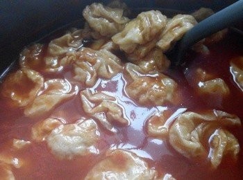 step4: 4.落已隔乾水分既麵筋煮至收獻汁