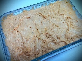 step3: 混合後用保鮮膜蓋起待2小時後再放入烤箱烤