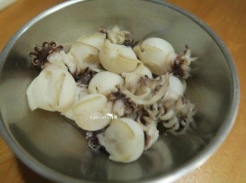 step5: 小花枝燙熟備用