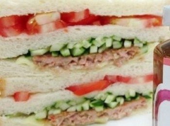 step5: 做成打拋漢堡肉三明治