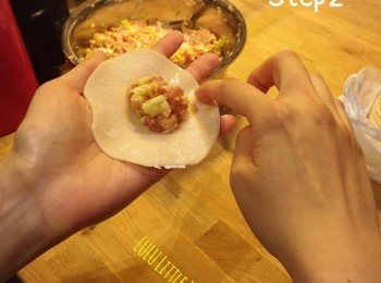 step5: 餃子皮邊沾少少水