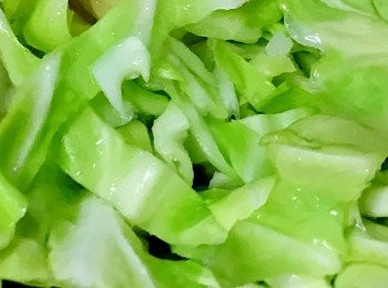 step4: 椰菜洗淨、切絲！