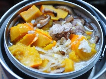 step3: 咕嚕咕嚕，香甜的南瓜粥完成!