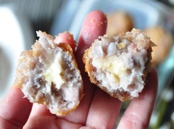 step5: 起司球已融化在芋泥中