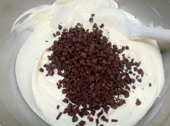 step11: 這時再將碎巧克力碎片也加入輕輕的混合幾下就好