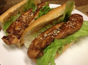 step6: 撲上生菜後加入雞肉塊