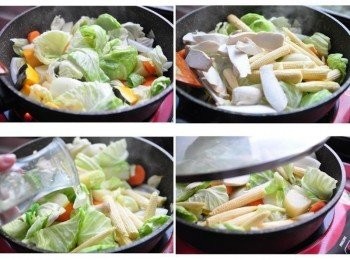 step2: 將所有的<span class="group_1">食材</span>依序入鍋拌炒後，加入適量的冷水蓋上鍋蓋滾煮