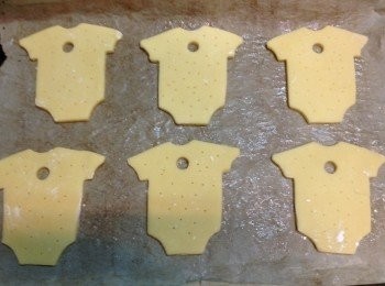 step4: 在餅皮上壓個洞，身上用叉子刺刺幾個小孔