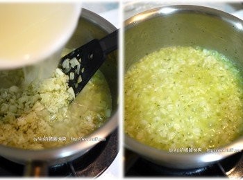 step3: 3 倒入高湯後，中火讓它收汁至微濕程度即可熄火