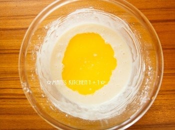 step3: 加入奶油與麵糊均勻混合。