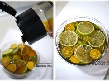 step2: 接著倒入蜂蜜至蓋過檸檬片的量即可