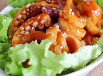 step7: 韓式辣醬炒魷魚食譜完成