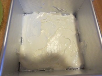 step3: .第一层抹上少许的芝士糊抹平。