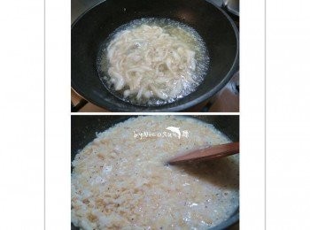 step5: 放入高湯煮滾加入糙米飯轉中小火慢慢收汁