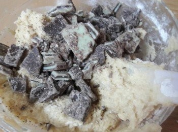 step5: 最後加入巧克力碎拌勻