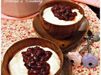 step4: 最後放埋紅豆蓉上面就可進食啦！