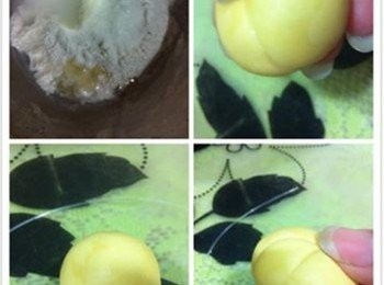 step1: 將材料A加入大盆中搓均勻，然後開始做上自己喜歡的造型。