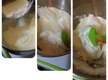 step6: 分三次低筋粉切拌式伴入蛋白霜中