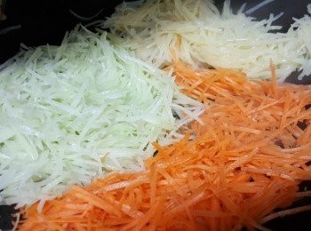 step4: 倒入甘筍絲同合掌瓜絲