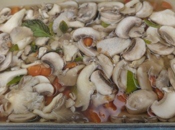 step2: 除烏頭、檸檬片和芫荽唔落備用,將所有材料放入蒸魚器皿內攪勻,再放入蒸爐預較100度蒸30分鐘。(或用明火煮15分鐘左右)