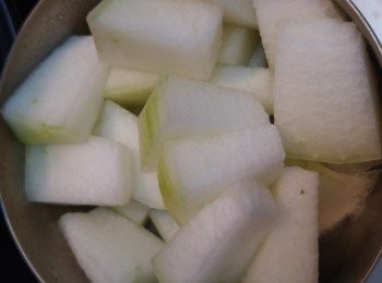 step1: 冬瓜切件備用。