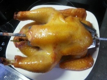 step7: 取出燒雞,灘凍斬件上碟即可