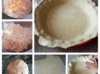 step1: 預內一個九吋的派皮，放在派盤內備用，可買現成的，自製食譜可到＞http://cook1cook.com/recipe/12362