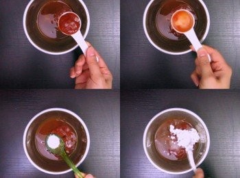 step8: 之後加入其餘的糖醋汁調味拌好備用