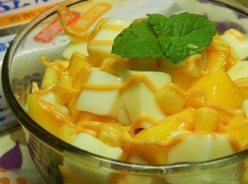 step4: 清涼的豆腐芒果杯上桌