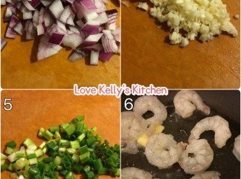 step2: 紅洋蔥、蒜頭和蔥切粒備用；