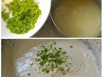 step4: 加入青檸汁、青檸皮蓉和淡忌廉拌勻。