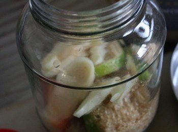 step6: 接下來是放3-4片嫩薑[視大小決定片數]