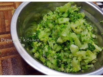 step2: 西蘭花先出水，切碎