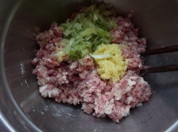 step1: 豬肉洗淨切片，再放入料理機磨成泥。